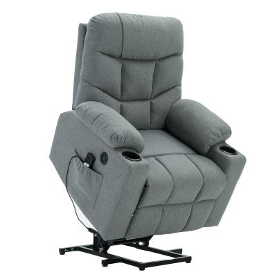 China Elderly (Height) Adjustable Electric Power Lift Recliner Sofa Chair 3 Positions 2 Side Pockets Cup Holder USB Ports for sale