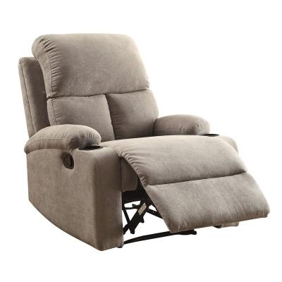 China Recliner (Other) Morden Style Adjustable Velvet Fabric Manual Standard Chair Leisure Sofa 2 Cup Holders Armchairs for sale