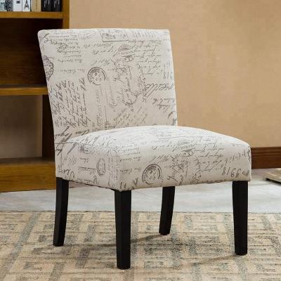 China Removable Stylish Modern Design Fabric Armless Accent Dining Chairs for sale