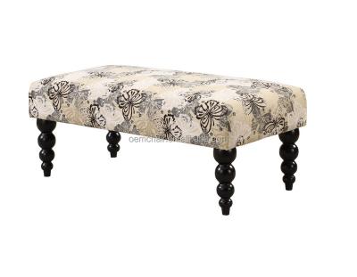 China Modern Custom Living Room Seating French Style Fabric Upholstered Bench Stool Along for sale