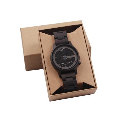 China SOPEWOD Wooden Sandal OEM Handmade Black Quartz Dial Unisex Wooden Wrist Watch for sale