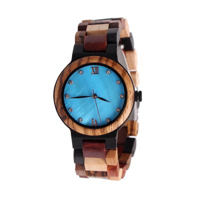 China Luxury Women's Watches SOPEWOD OEM/ODM Diamond Decoration Wooden Women Quartz for sale