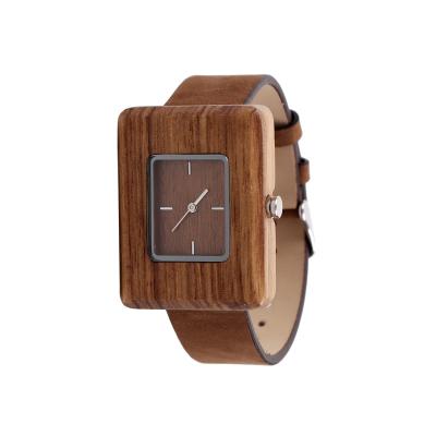 China SOPEWOD China Factory Non-Specific Logo Rectangle Dial Natural Wooden Custom Watch With Genuine Leather Strap for sale