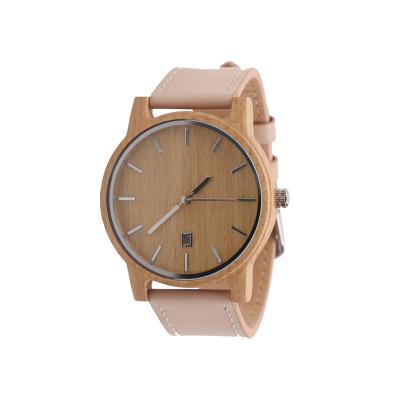 China Day/Date SOPEWOD Engraved Logo/Brand Wood Dial Quartz Mov't Women Leather Wrist Watch for sale