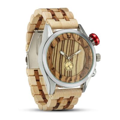 China New Design Stopwatch SOPEWOD Logo Stop Function Wood Band OEM Alloy Wrist Watch For Men for sale