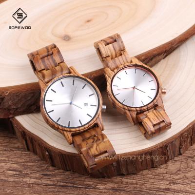 China 100% Natural Wood Eco-Friendly Handmade Non-Specific Couple Watches Custom OEM Logo from SOPEWPD for sale