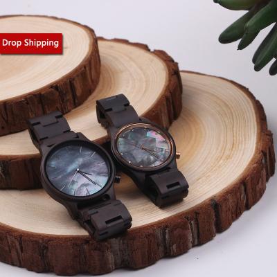 China Lover's SOPEWOD Charm OEM Customized Shell Dial Men Women Wooden Couples Watch Gift Set for sale