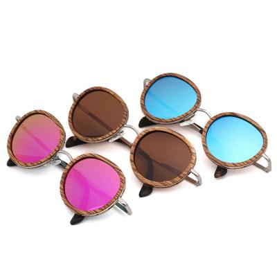 China Factory Fashion SOPEWOD Sunglasses Factory Outdoor Activities Zebra Metal Frame Wood Sunglasses for sale