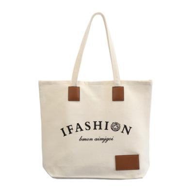 China Customized Large Capacity Recyclable Cotton Canvas Handbag Suitable For Students' Classes for sale