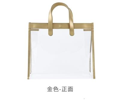 China Disposable EVA Female Plastic Transparent Thickened Handbag Mobile Phone Accessories Handbag Large Capacity Gift Shopping Bag for sale