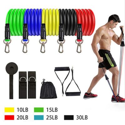 China Durable Elastic Band Gym 11 Pieces Set Yoga Training Pull Rope Fitness Belt Bandas De Resistencia Strength for sale