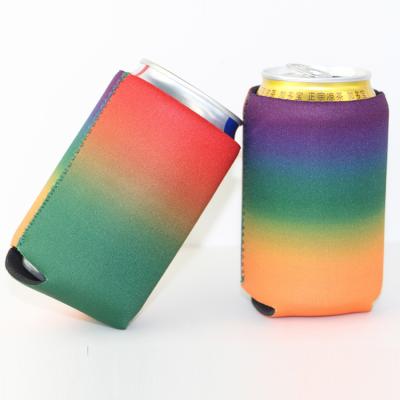 China Professional Foldable Rainbow Colors Neoprene Insulated Slim Box Cooler for sale