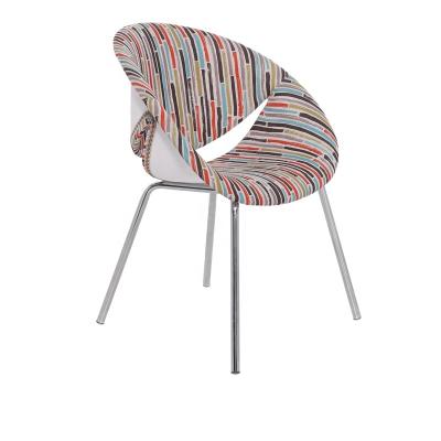 China Accent Steel Chair Modern Design Lounge Chair Fabric Seat Legs Furniture Cafe Home Leisure Chair Office Living Room Furniture for sale