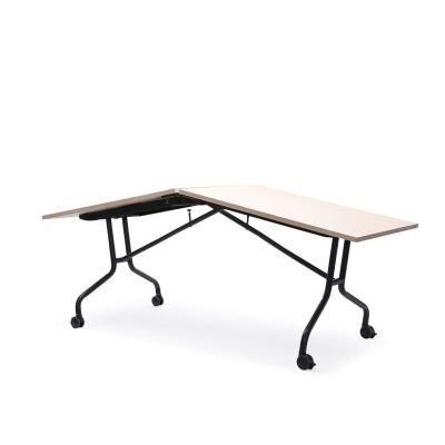 China Sonken PVC Table Top Metal Folding Conference Table Foldable Luxury High End Meeting Tables With Wheels for sale