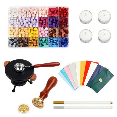 China Tealight decoration candles for letter sealing and sealing wax kit with wax seal beads stamp warmer wax spoon wraps for sale