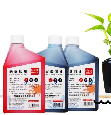 China Non-Toxic Office Dye 1000ml Refill Ink Stamp Protection Ink For Office Use Bottle Refill Packing Ink 5 Colors for sale