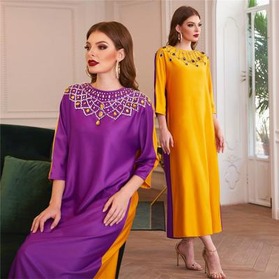 China YQ1008 Free Shipping Breathable Islam Fashion Abaya Dresses Dubai Turkey Hijab Women's Islamic Dress Eid Robe Satin Muslim for sale