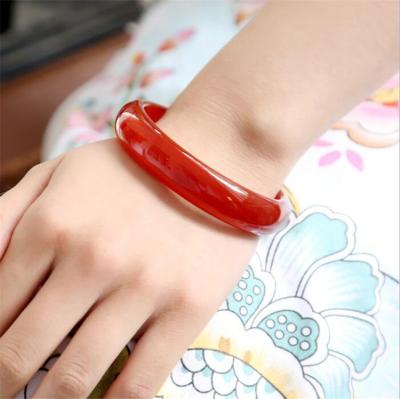 China Free Shipping Trendy YQ196 Fashion Natural Red Jade Quartzite Agate Jade Bracelet Bangle Natural Red Gemstone Jewelry for sale