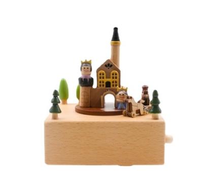 China Handmade Solid Wood Princess Castle Music Box Modern Creative Decoration Simplicity Gifts for sale