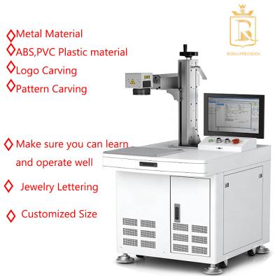 China Laser Marking Desk 30 Watt 50 Watt Fiber Laser Marking Machine With Rotary for sale