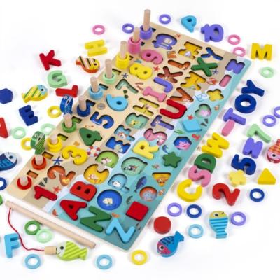 China Modern Children's Toys Little Girls Boys Developmental Peach Wooden Building Blocks Baby Early Years Puzzle Intellectual Education for sale