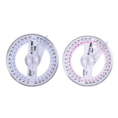 China Plastic 360 Degree Indicator Protractor Ruler for School Office Supplies Fish Finder Swing Arm Rounded Ruler with Indicator Plastic 360 Degree Indicator Protractor Ruler for sale