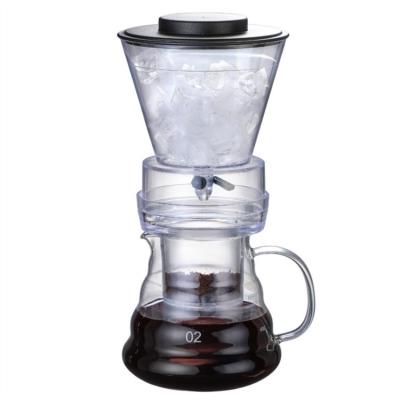 China Creative Office Tools Logo Regulatable Drip Viable Filter Cold Brew Pots Iced Brewer Percolators Ice Drip Coffee Pot for sale