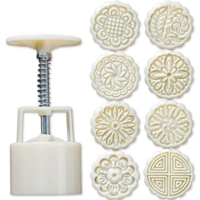 China Viable Mid-Autumn Festival Hand-Pressing Moon Cake Mold With Microcomputer 12 Fashion Model For 4 Sets Castings Silicon Cake Molds for sale