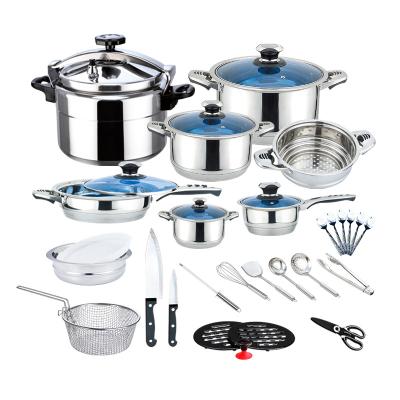 China Sustainable 35PCS Stainless Steel Kitchen Cookware Set for sale