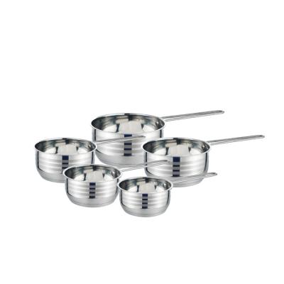 China Sustainable Hot Selling 5pcs Stainless Steel Saucepan Cookware Set for sale