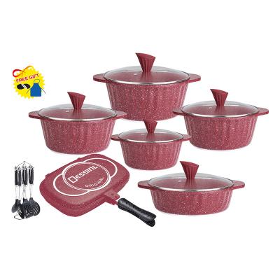 China Wholesale Die Cast Aluminum Cookware Stocked Sets Aluminum For Kitchen for sale