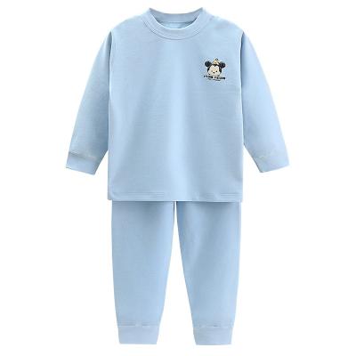 China Breathable Children's Breathable Underwear Set Cotton Pajamas Autumn Clothes Big Children's Velvet Seamless Home Service for sale