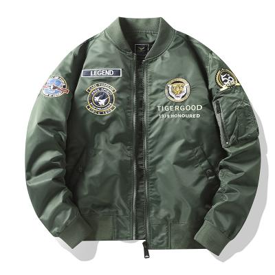 China Breathable Breathable Spring and Autumn New Air Force Ma 1 Machining Pilot Jacket Jacket Male Tiger Embroidery Baseball Uniform Large Size Tide for sale