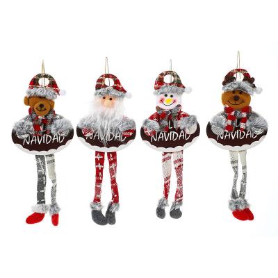 China Eco-friendly Wholesale Christmas Tree Pendant Ornaments Plush Christmas Snowman Cute Doll Gift Pendants For Home Decorations for sale