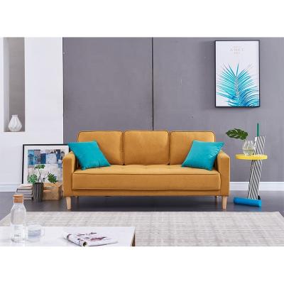 China (Other) Fabric Sofa Yellow Couch Customizable Furniture Adjustable Cheap Wooden Living Room Sofa for sale