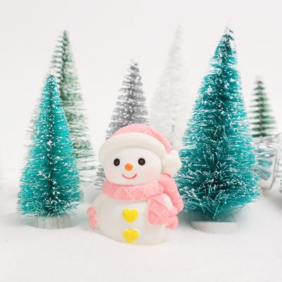 China 2021 Hot Christmas Decoration Cake Accessories Light Blue Silver Green Plastic Christmas Trees for sale