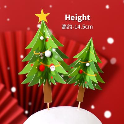 China Hot Selling New Product Christmas Decoration Ornaments Party Decoration Paper Wedding Favors Cartoon Paper Cake Cupcake Plug-In Topper for sale