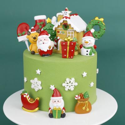 China Disposable Resin Cake Topper 2021 New Arrivals Party Acrylic Christmas Cake Topper Happy Birthday Christmas Party Decoration Supplies for sale