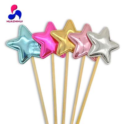 China Wholesale Disposable Baking Birthday Party Supplies Decorating Cake Tools PU Leather Cute Heart Cake Love Star Cupcake Plug-in Toppers for sale