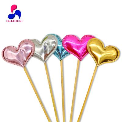 China Cheap Cute Disposable Cupcake Decorating Topper For Cake Plug In Cute Leather Crown Cupcake Love Star Party Cake Decorating PU Topper for sale