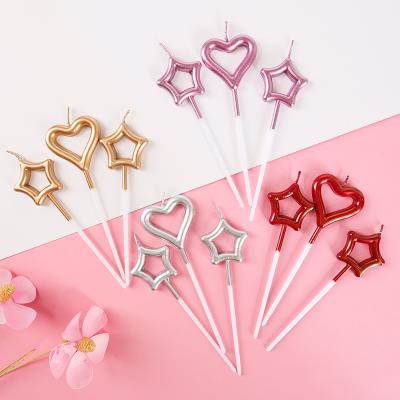 China Viable Hot Sale Star Shaped Sparkler Candles Cake Toppers Exquisite Candles Ornament Cake Topper For Birthday Wedding Anniversary for sale