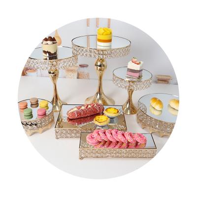 China Hot Sale Aluminum Alloy Birthday Decoration Party Supplies Cake Dessert Stand Wedding Favors Cake Decorations Tools Aurum Colors Dessert Stand for sale