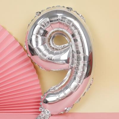 China FOIL Party Number 0 to 9 Foil Balloons Gold and Silver Wedding Party Supplies Decorations Party Balloons for sale