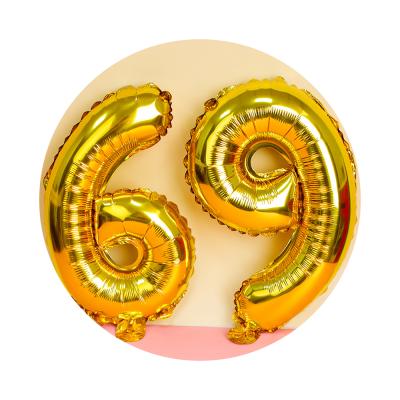 China Amazon Hot Eco-friendly Disposable Numbers Party Balloons For Birthday Party Wedding Decoration Gold Silver Foil Number Party Balloon for sale