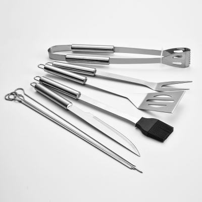 China Easily Cleaned High Quality Customizable Colors/Trademarks Stainless Steel BBQ Utensils Portable Outdoor Camping Tools 9Pcs Sets for sale