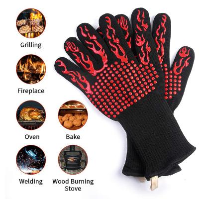 China wholesale cotton hand BBQ oven glove Anti-cutting/glov high temperature resistant anti-slip/heat resistant BBQ glov microwave oven for sale