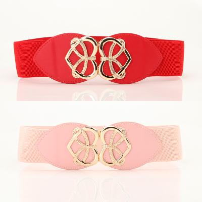 China Elastic Belt Factory Buckle Women Belt Elastic Ladies Shape Wide Fancy Belts For Dress for sale