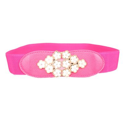 China South Korean soft elastic rhinestone inlaid decorative belt new autumn and winter women's belt wide waist seal elastic belt for sale