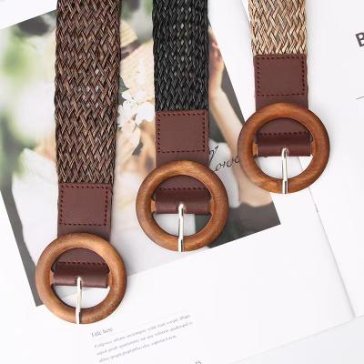 China New Mori Women's PU Armor Belt Women's Ethnic Style Woven Belt All-match Fashion Woven Belt With Decorative Dress Belt for sale