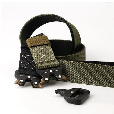 China Factory Wholesale Metal Buckle Unisex Nylon Buckle Grip Belt Canvas Belt Factory Sports Military Training Outdoor Tactical Belt for sale